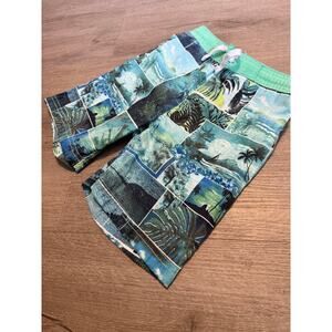 Tommy Bahama Boys Swim Trunks Size 4 Tropical Island Green Blue Board Shorts